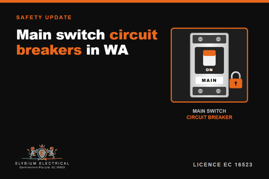 Illustration of a main switch circuit breaker with a padlock